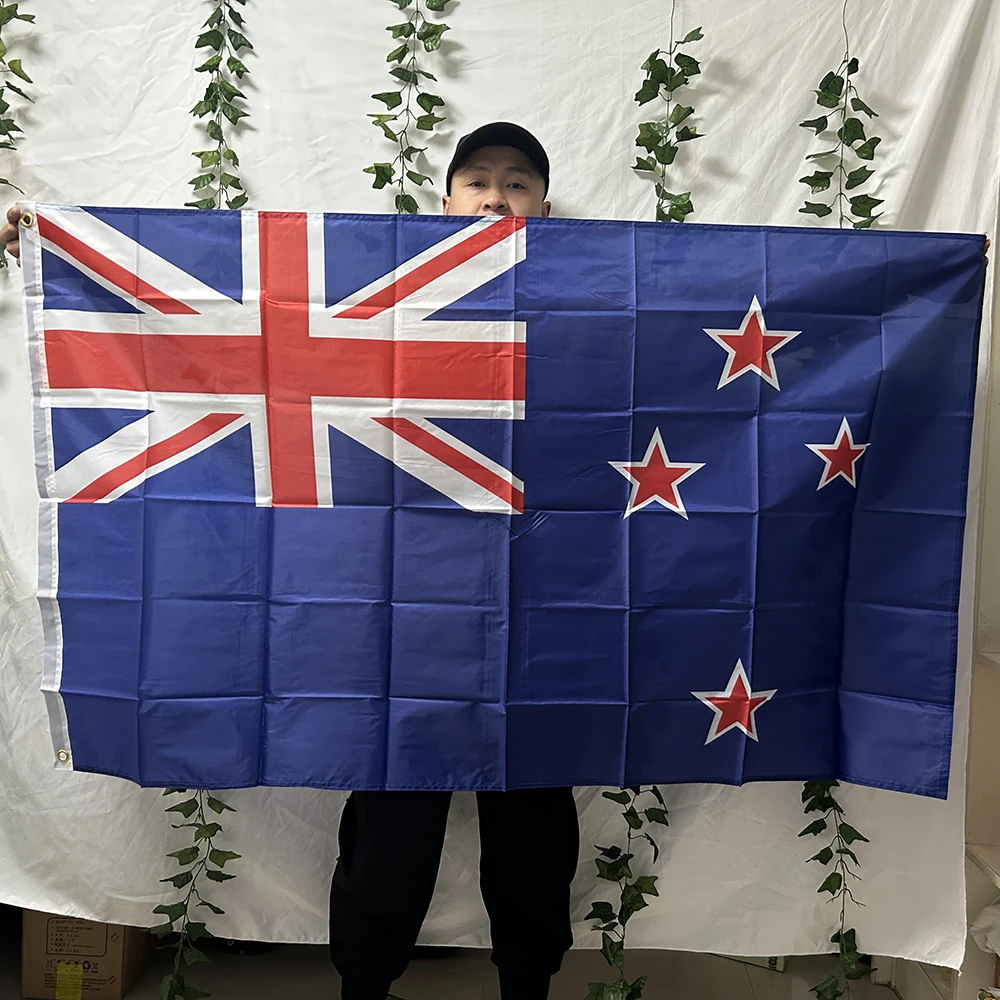 （TIKI FLAG）New Zealand Flag 3x5fts  90x150cm polyester  New Zealand National hanging Flag for home  decoration