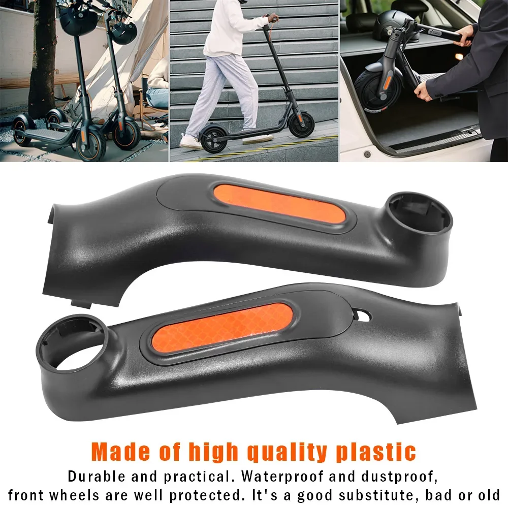 Front Protect Shell For Ninebot F20 F30 F40 Electric Scooter Left Right Front Wheel Reflective Sticker Assembly Kits Covers image 2