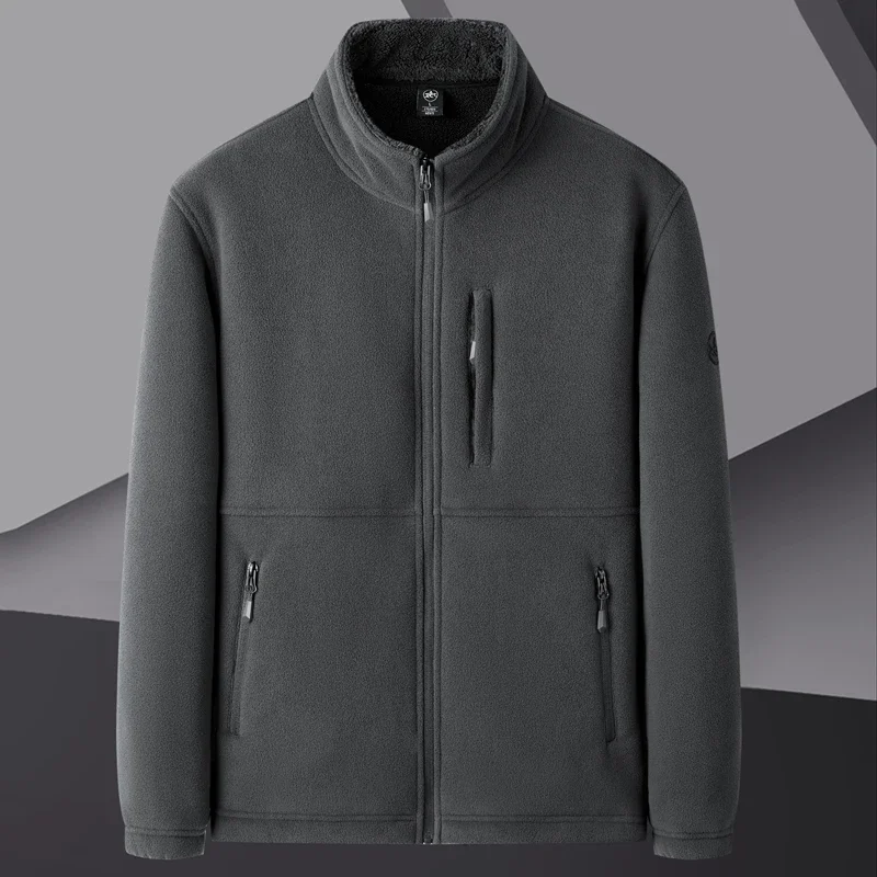 Outdoor Sports Fleece Lined Sweatshirts Lamb Wool Hoodie Cashmere Thickened Coat Men's Sweatshirt Autumn Winter Casual Coat