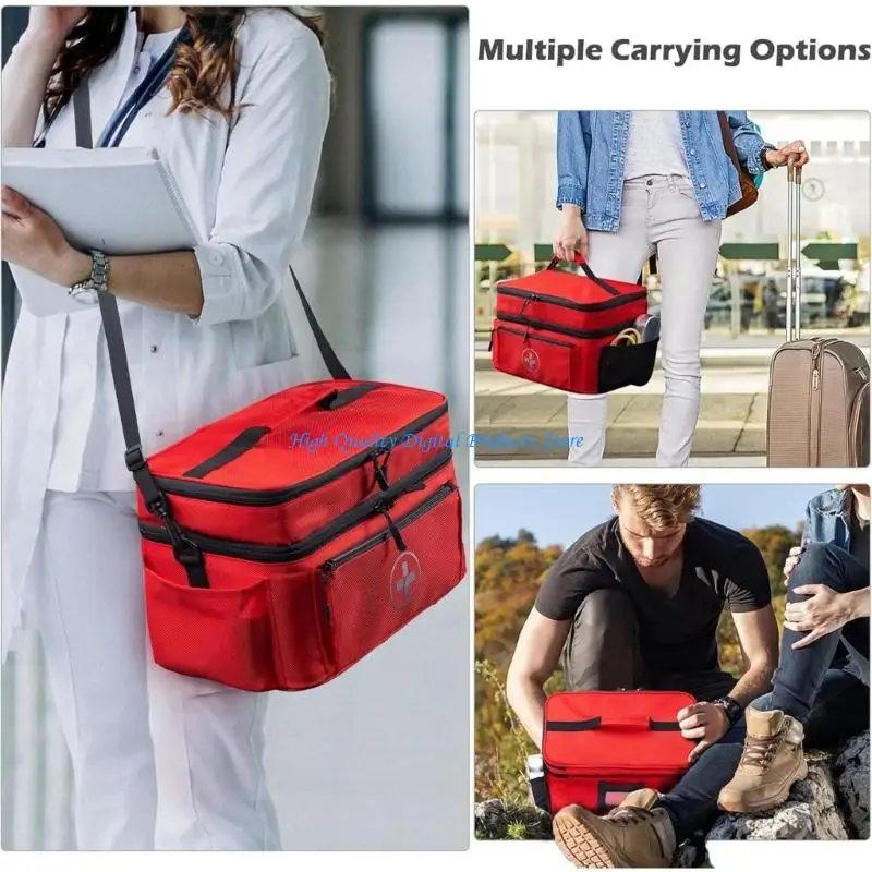 

U2JE Emergency Double Layer Storage Bag For Home Travel Family First Aid