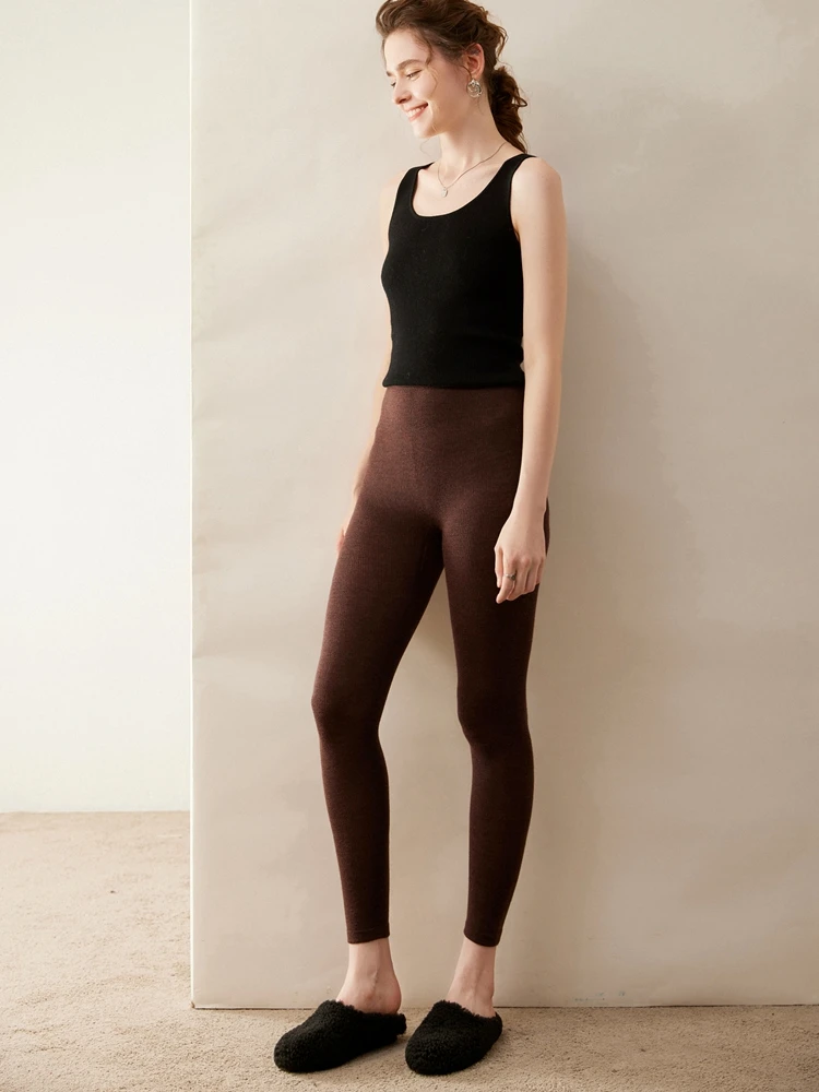 High Quality Women 100% Cashmere Legging Basic Soft elastic Pants Autumn Winter Cashmere Knitted Legging Trousers Warm Comfy