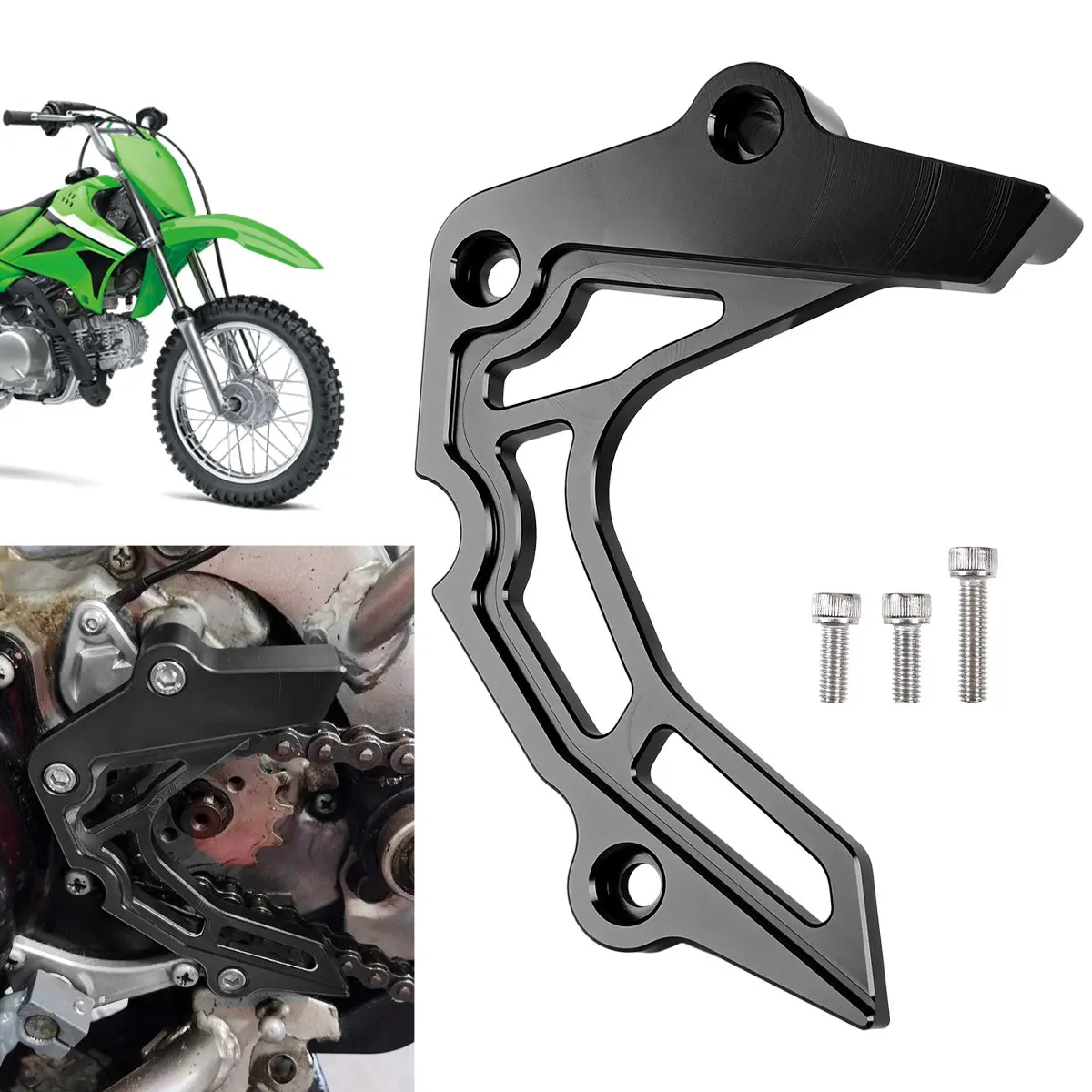 دراجة نارية الجبهة ضرس الحرس سلسلة غطاء CNC سبائك الألومنيوم اكسسوارات لكاواساكي KLX110 2002 + KLX110L 2011 + #1