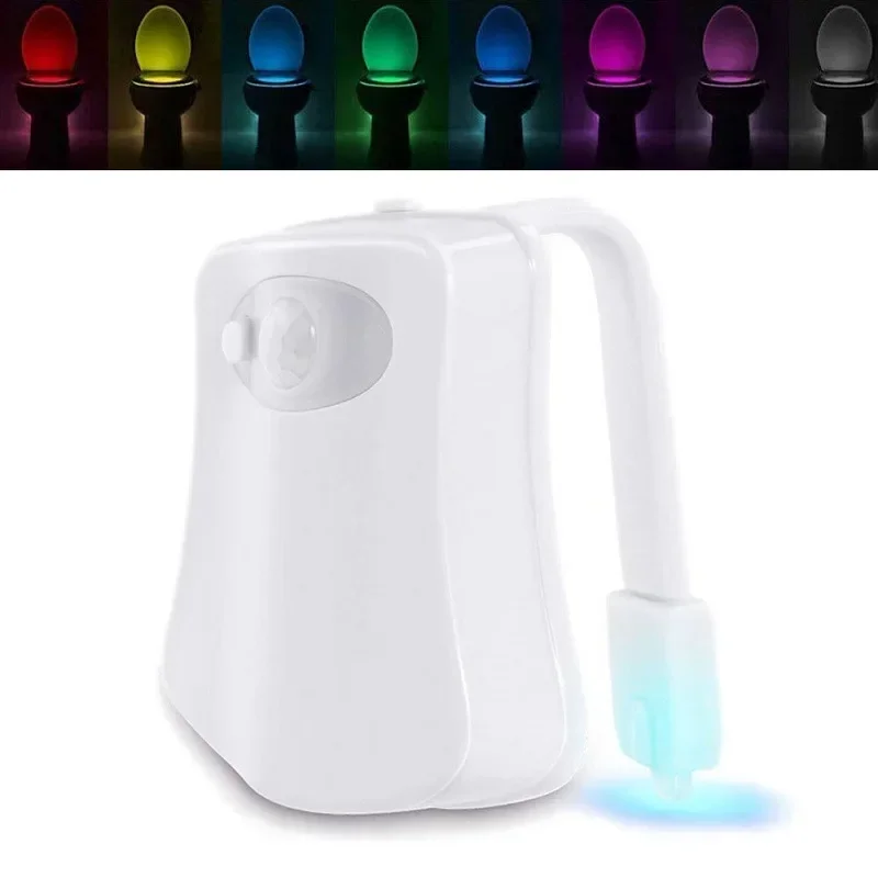 Mini kawayi luz de detecção infravermelha humana led night light vara toalete 16/8 cores banheiro colorido sensor de movimento luz noturna