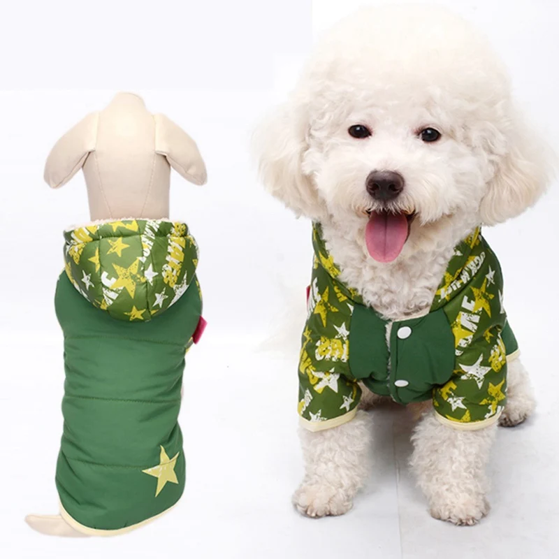 Dog Winter Coat with Hooded Pet Jacket Warm Vest for Cold Snow Weather Cat Apparel