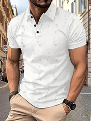 New Summer Fashion Men's Hole hole comfortable breathable leisure solid color button outdoor sports short-sleeved POLO shirt