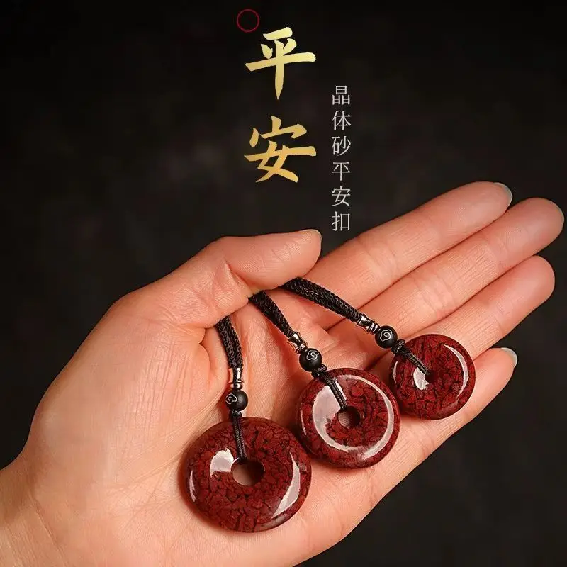 06 Natural Ore High-Content Sand Pendant With A Peace Symbol