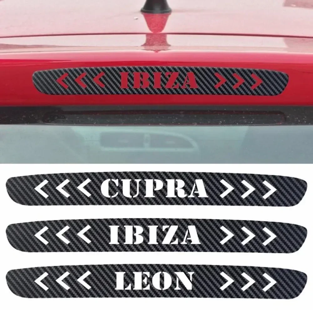 1PC Carbon Fiber Car Stickers OF High Mounted Stop Lamp High Brake Lights For SEAT CUPRA LEON IBIZA  car accessories