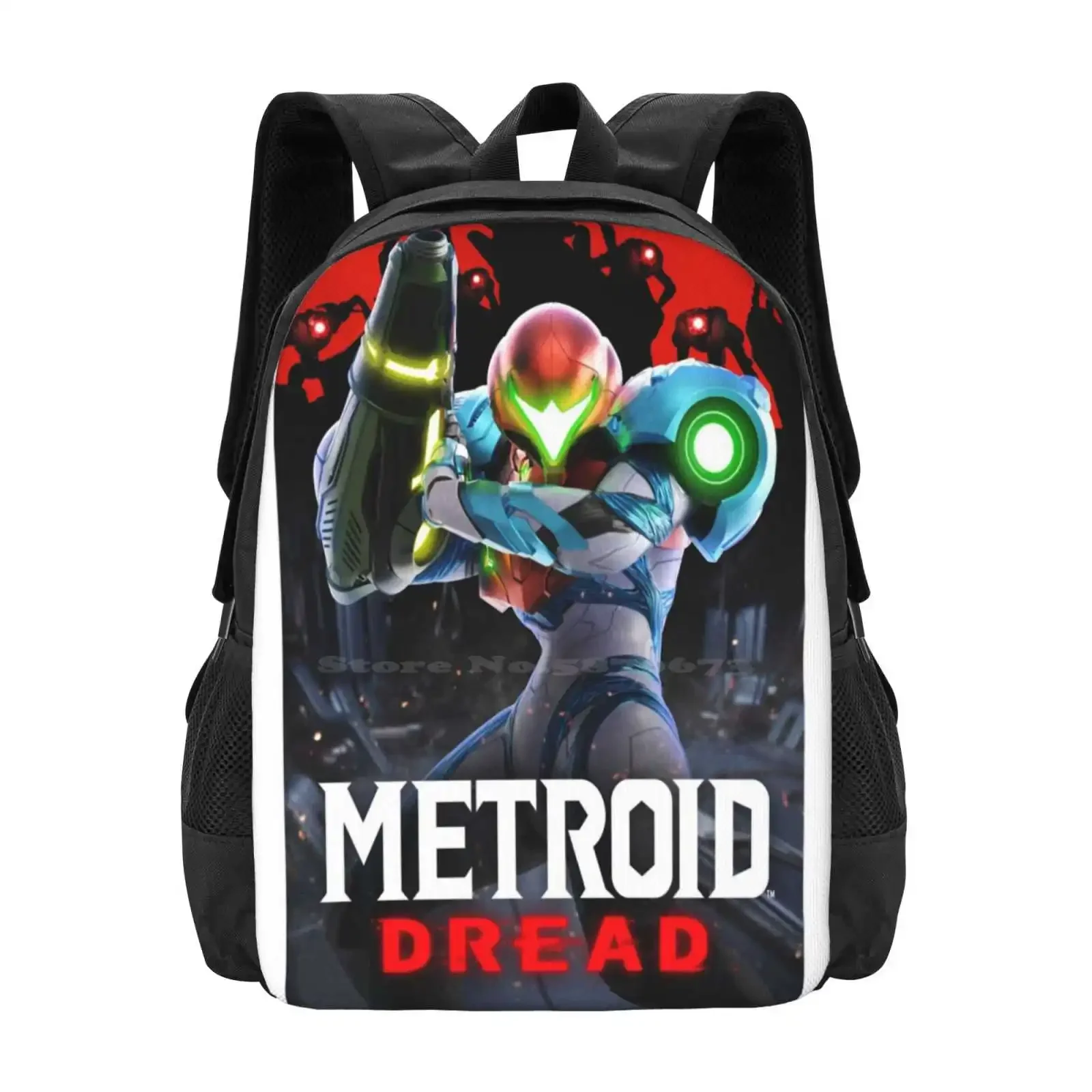 

Metroid Dread Poster Hot Sale Schoolbag Backpack Fashion Bags Action Fps Gamer Robot Alien War Trend