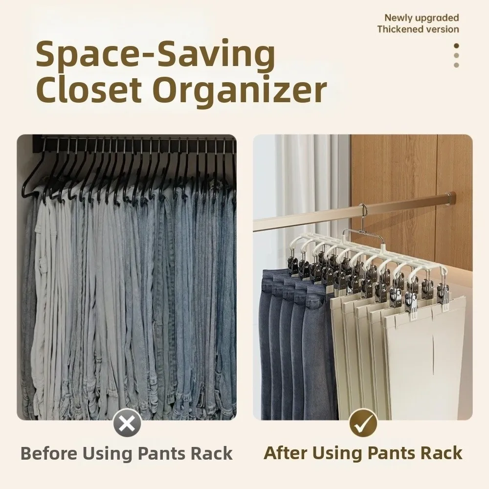 20 Clips Drying Clothes Hanger Anti-Slip Rustproof Trouser Hanging Hook Windproof Non-marking Wardrobe Clothes Organizer