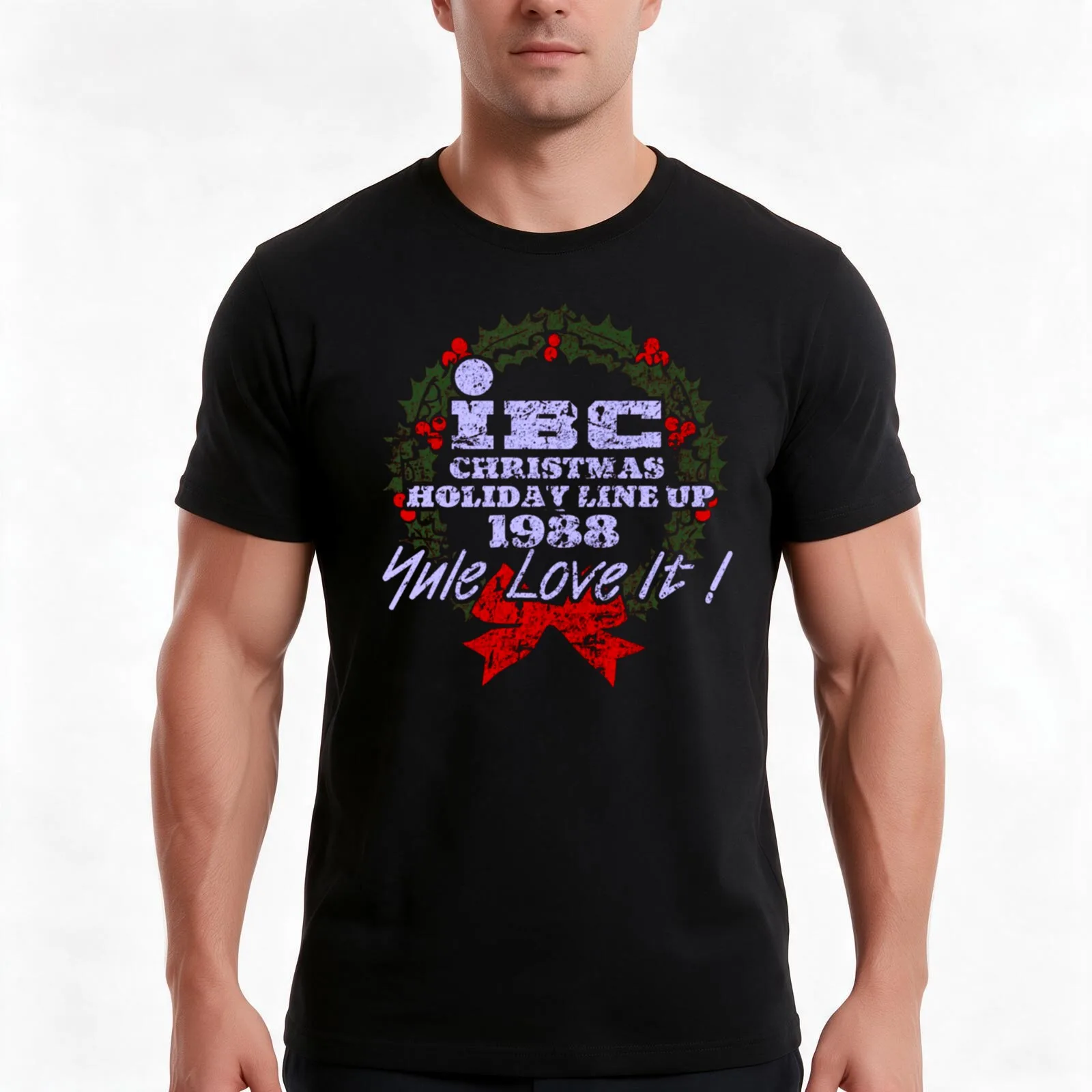 IBC Christmas Line Up T-Shirt, Summer Casual Cotton Tee, Oversized Streetwear Tops, Vintage Graphic Print, Unisex Men Women