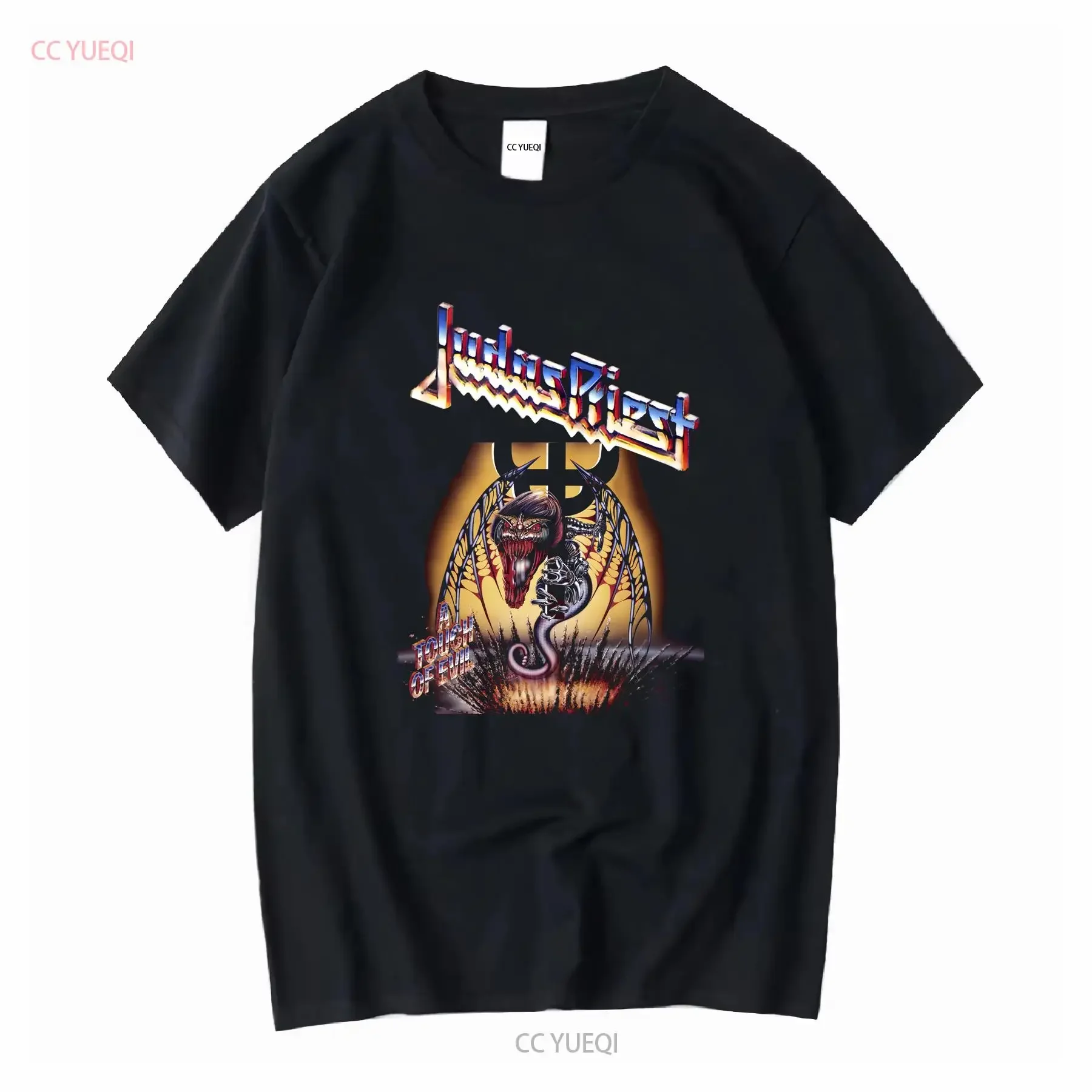 Camiseta ajustada Judas Priest Touch Of Evil para hombre X Large negra de manga larga o corta vintage lavada elegante unisex estirada
