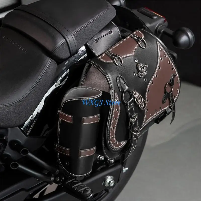 

37JE Weatherproof Motorcycle Side Tool Bags Flexible & Easy to Maintain Saddlebags Pair for Daily Commute or Sunday Trip