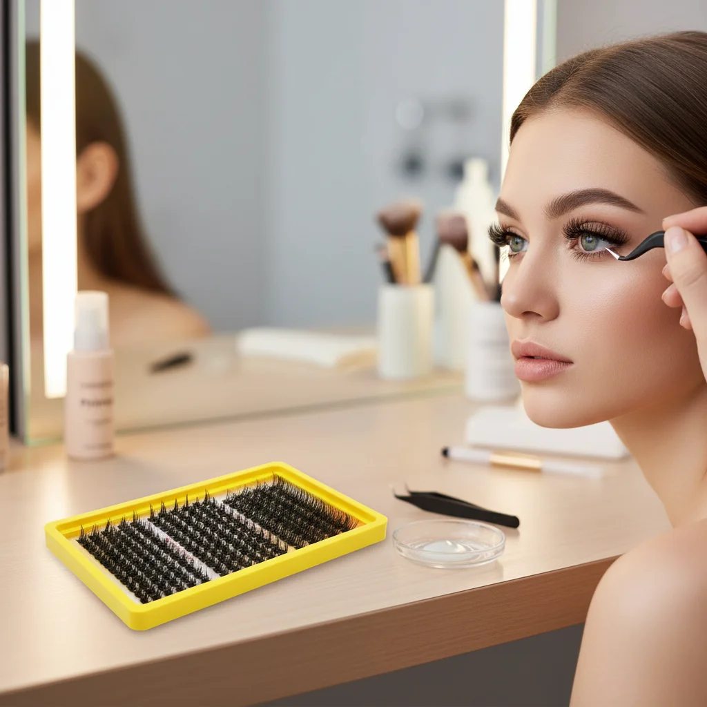 مجموعات الرموش الصناعية ذاتية الصنع مراوح حجم مسبقة الصنع 30-100P ملحقات رموش سميكة طبيعية فردية مكياج تنكري #2