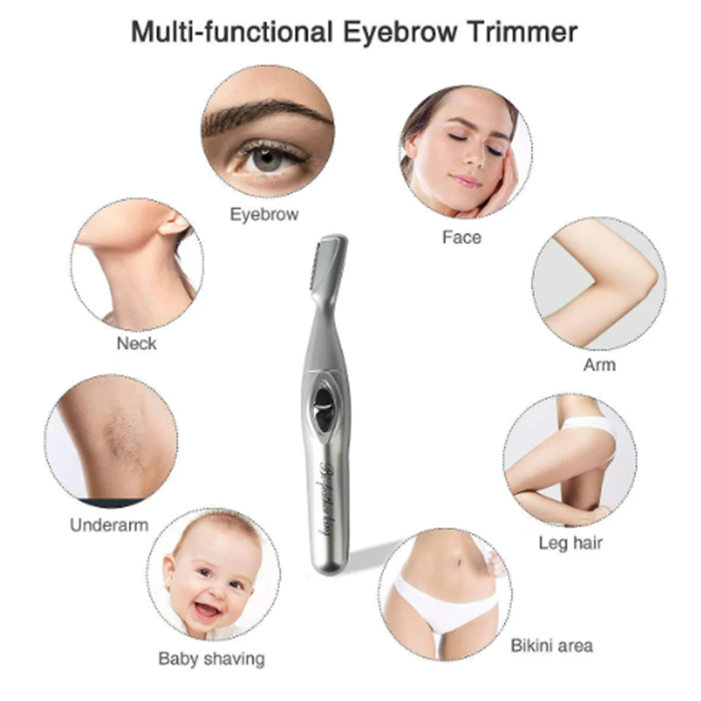 hiena Electric eyebrow Hair Trimmer Safe Not To Hurt The eyebrow Hair Shaver Eyebrow Shaping Makeup Tool Razor Epilator Beauty