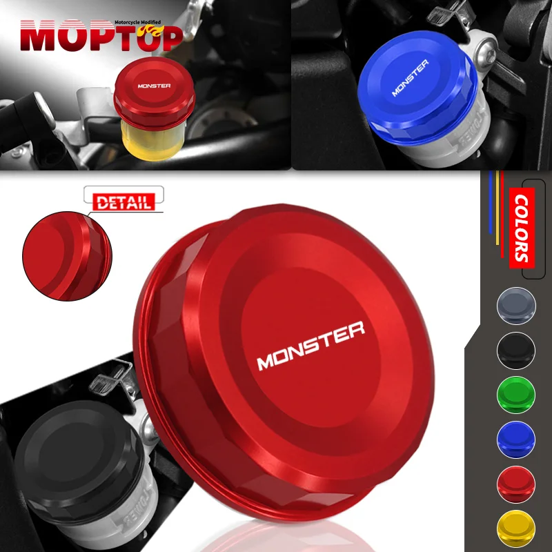 2024 MONSTER Motorcycle CNC Rear Brake Clutch Fluid Reservoir Cap Oil Tank Cover For Monster696 796 821 monster1100 1200 1200S