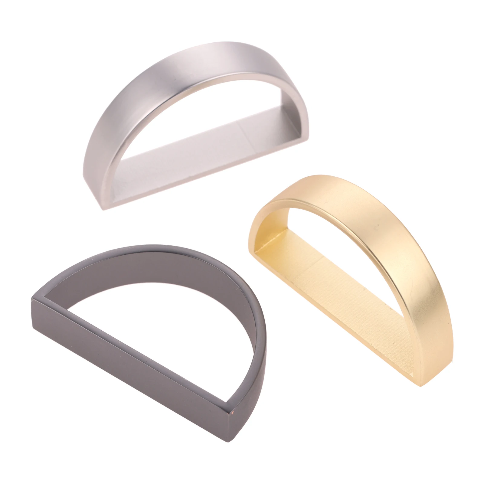 

12pcs D-shape Napkin Ring Holder Table Cloth Metal Buckle 4.7cm Dinner Wedding Party Holiday Banquet Gold Silver Black Decor