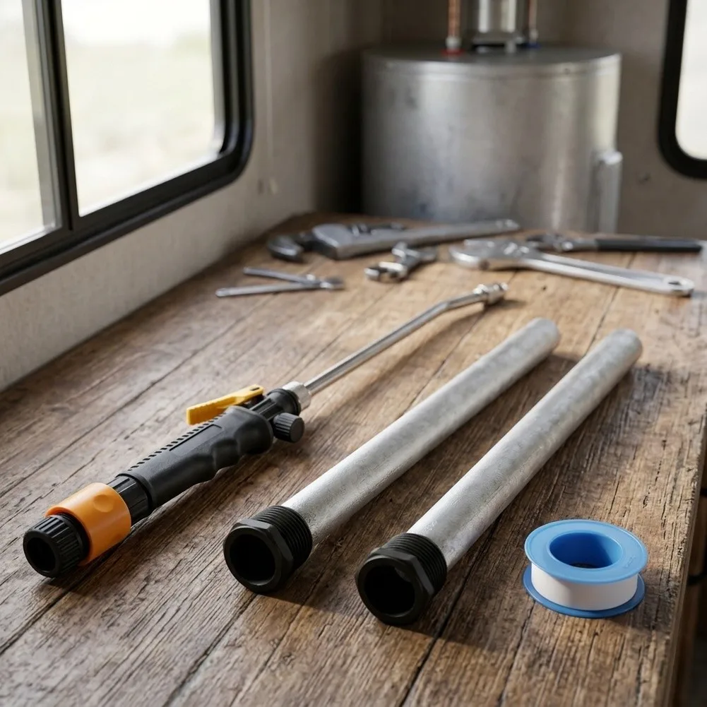For Magnesium Anode Rod 3/4 NPT Brass Stainless Steel For RV Water Heater Tank Rust Prevention Kit With Connector And Tape