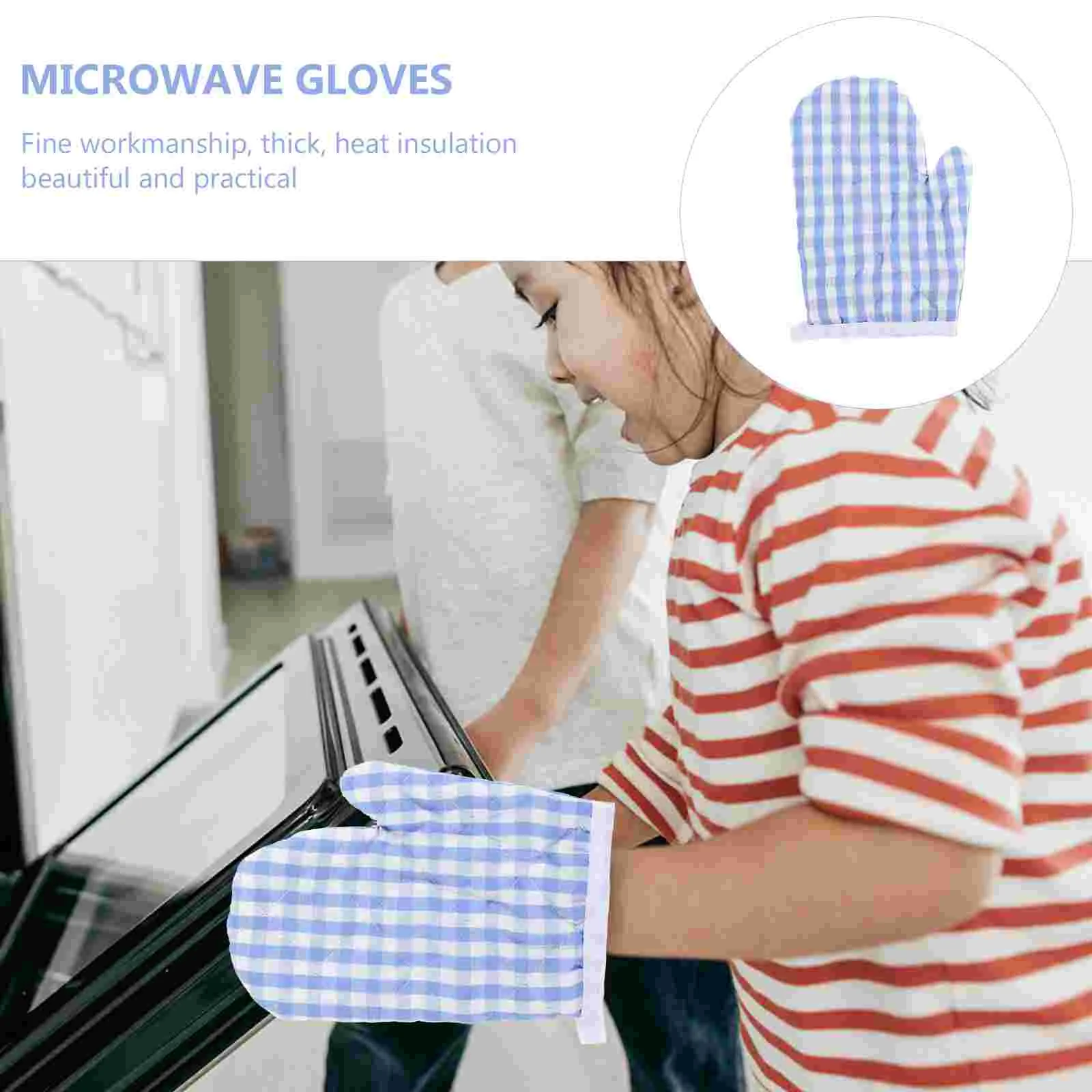 2 Pcs Microwave Gloves Barbecue Child Anti Scalding Mini Oven Mitts Kids Polyester Children's Heat Resistant