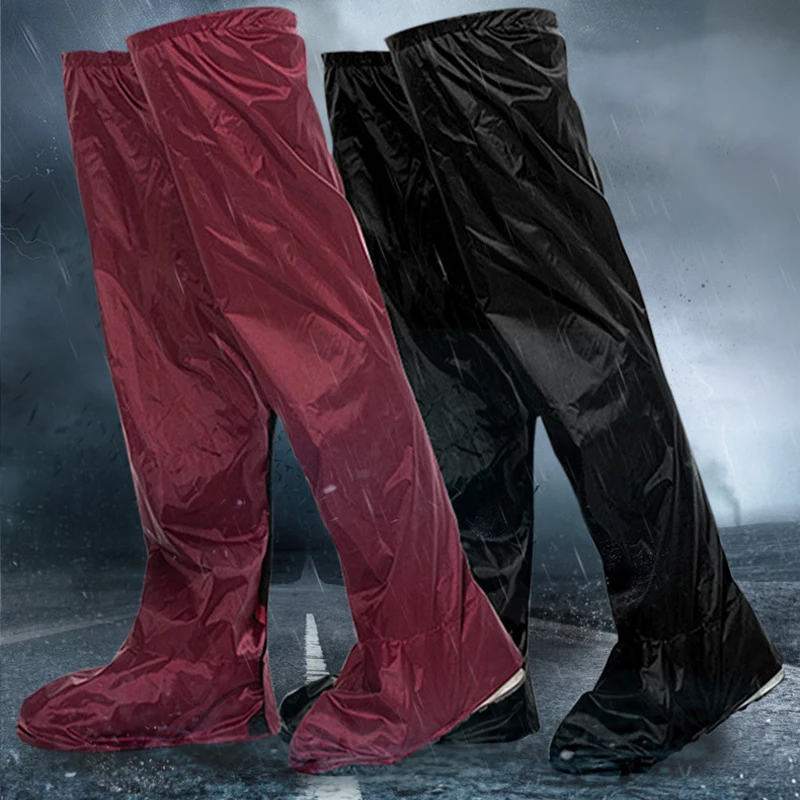 PVC Waterproof Knee Length Rain Pants Leg Cover Men Women Outdoor Hiking Camping Riding Waterproof Wading Pants Shoes Covers