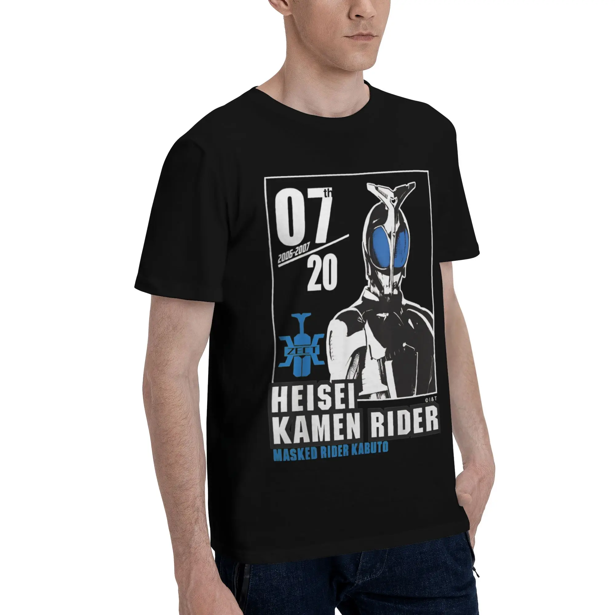 Kabuto Heisei Rider Anniversary Men T Shirt Kamen Rider Vintage Tees Short Sleeve Round Collar Pure Cotton Graphic Tops T-Shirt