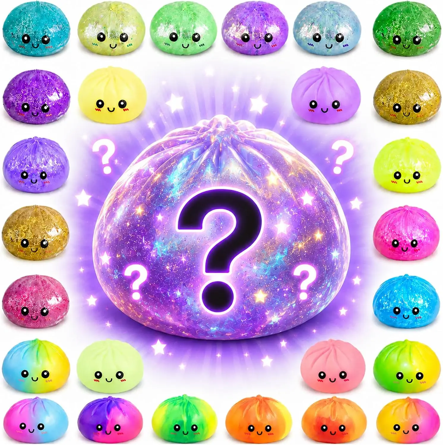 

Dumplings Squishy Mystery Box Cute Big Squishy Random 1 of 24 Colors Soft Squeeze Decompression Dough for Adults