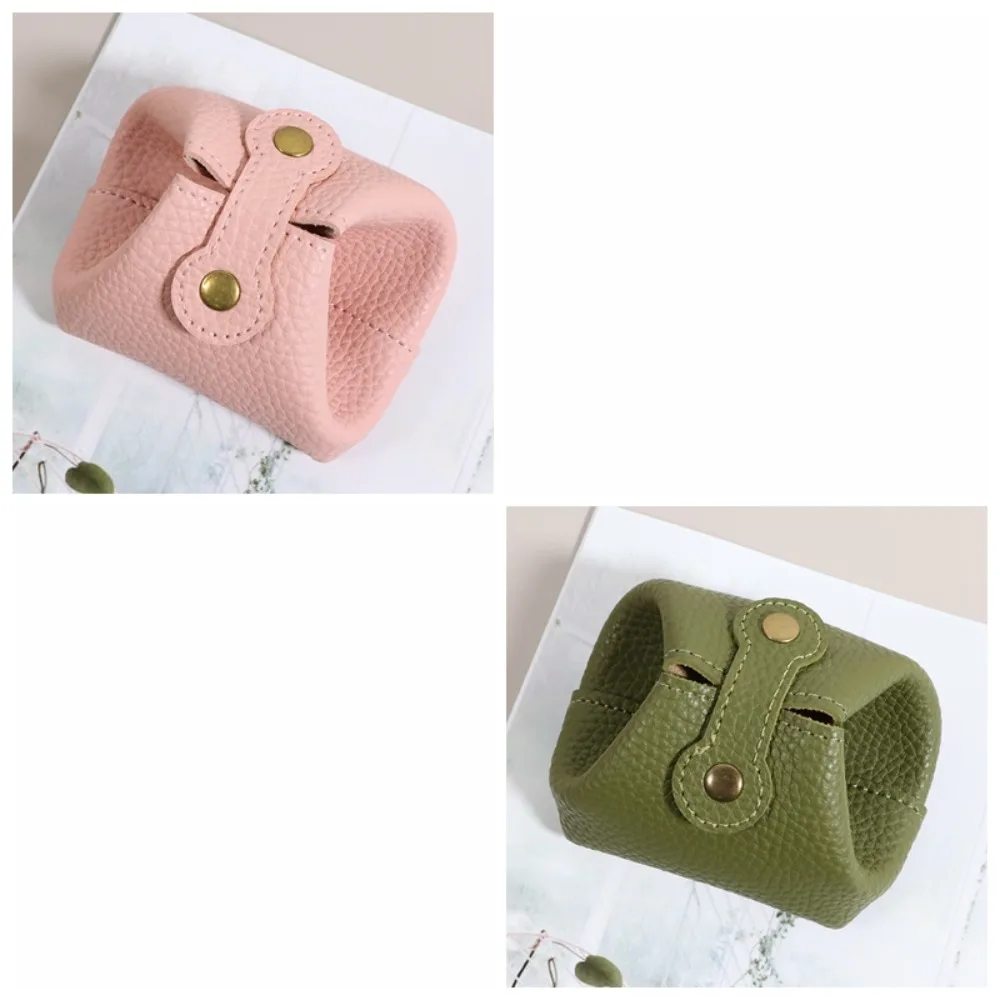 

2PCS Luxury PU Leather Coin Purse Multi-function Car Key Storage Men/Women Coin Purse Casual Solid Color Small Earphone Bag