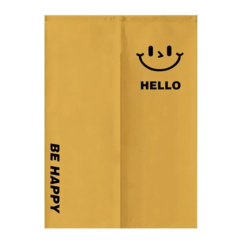 Nordic Creative Happy Face Door Curtain Home Decorations Hanging Curtains Kitchen Bathroom Partition Curtain Japanese Noren