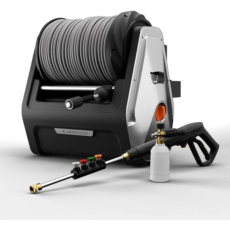 

Giraffe Tools Grandfalls Pressure Washer Plus+,Electric Wall Mounted Power Washer with 100FT Replaceable Pressure Hose