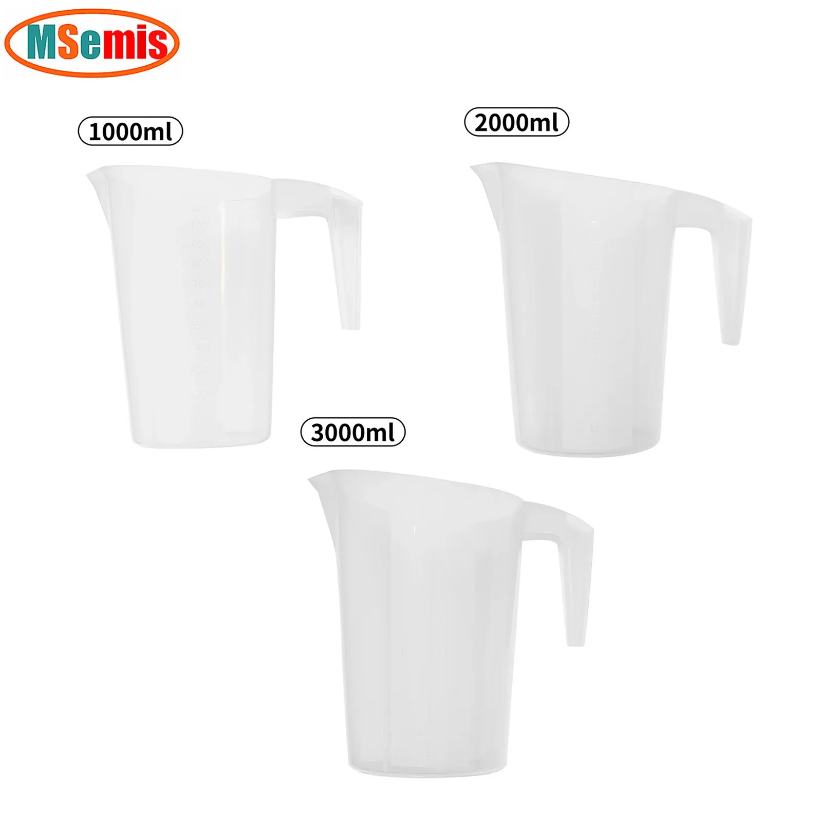 

Plastic Measuring Cup Food Grade Graduated Measuring Liquid Ice Tea Pitchers for Kitchen Baking Laboratory Mixing Container