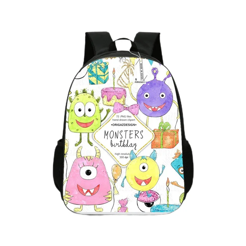 Monster Concert Children's Backpack Cartoon Kindergarten Boys and Girls Shoulder Bag Children's Book Bag Gift