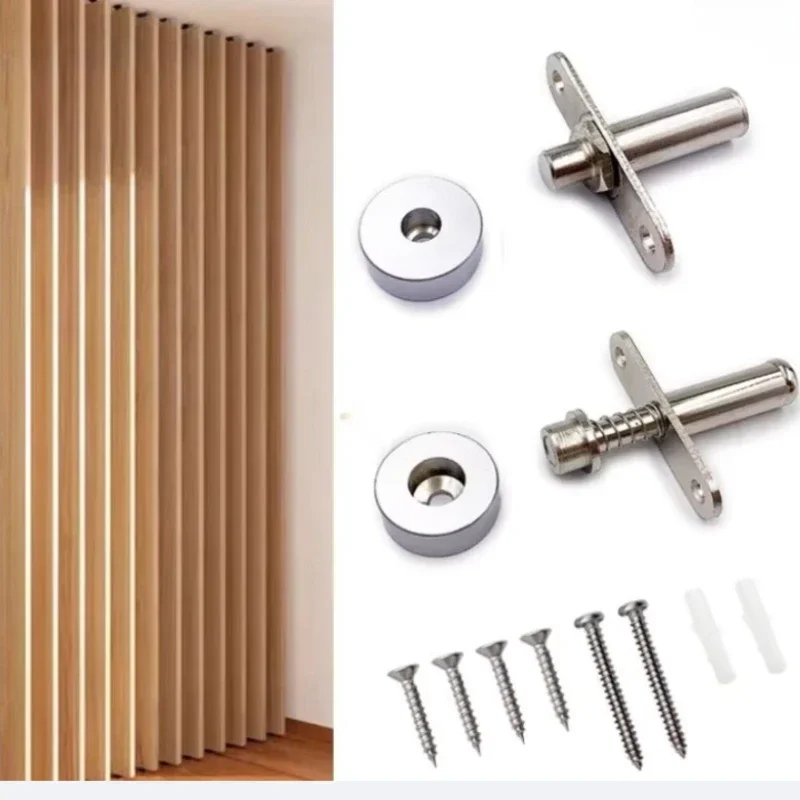1SET Invisible Door Catch Concealed Spring Plunger Stainless Steel Magnetic Touch Catch Holder Heavy Duty Cabinet Latch Hardware