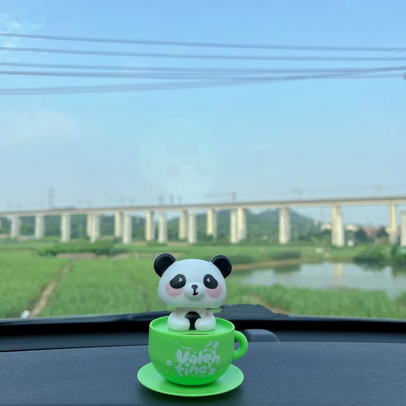 Engraçado dos desenhos animados xícara de chá animal brinquedos solares criativo desktop decoração do carro ornamentos bonito balançando cabeça sapo panda capivara brinquedo solar