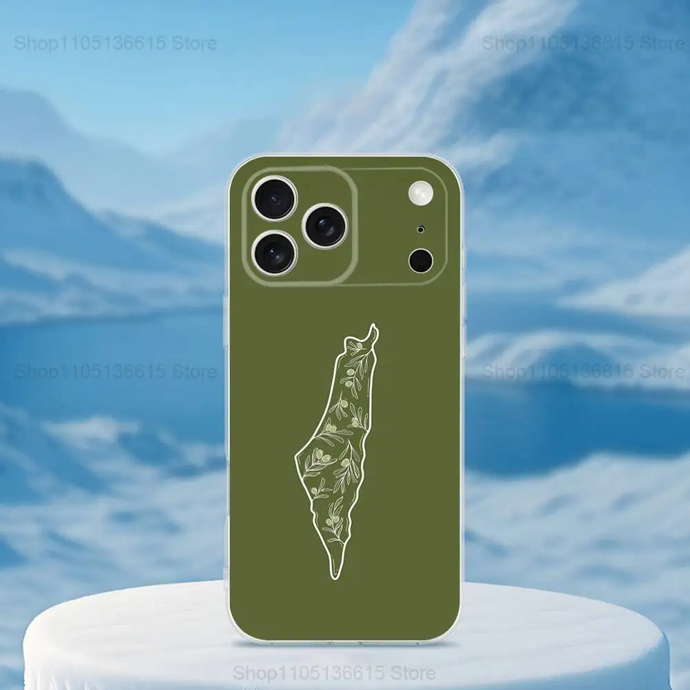 Art Embroidery-PalesTine-ES Phone Case For iPhone 16,15,14,13,12,11,17 Pro,Max,Plus,X,XS,XR,SE,Mini Transparent Soft Cover #5