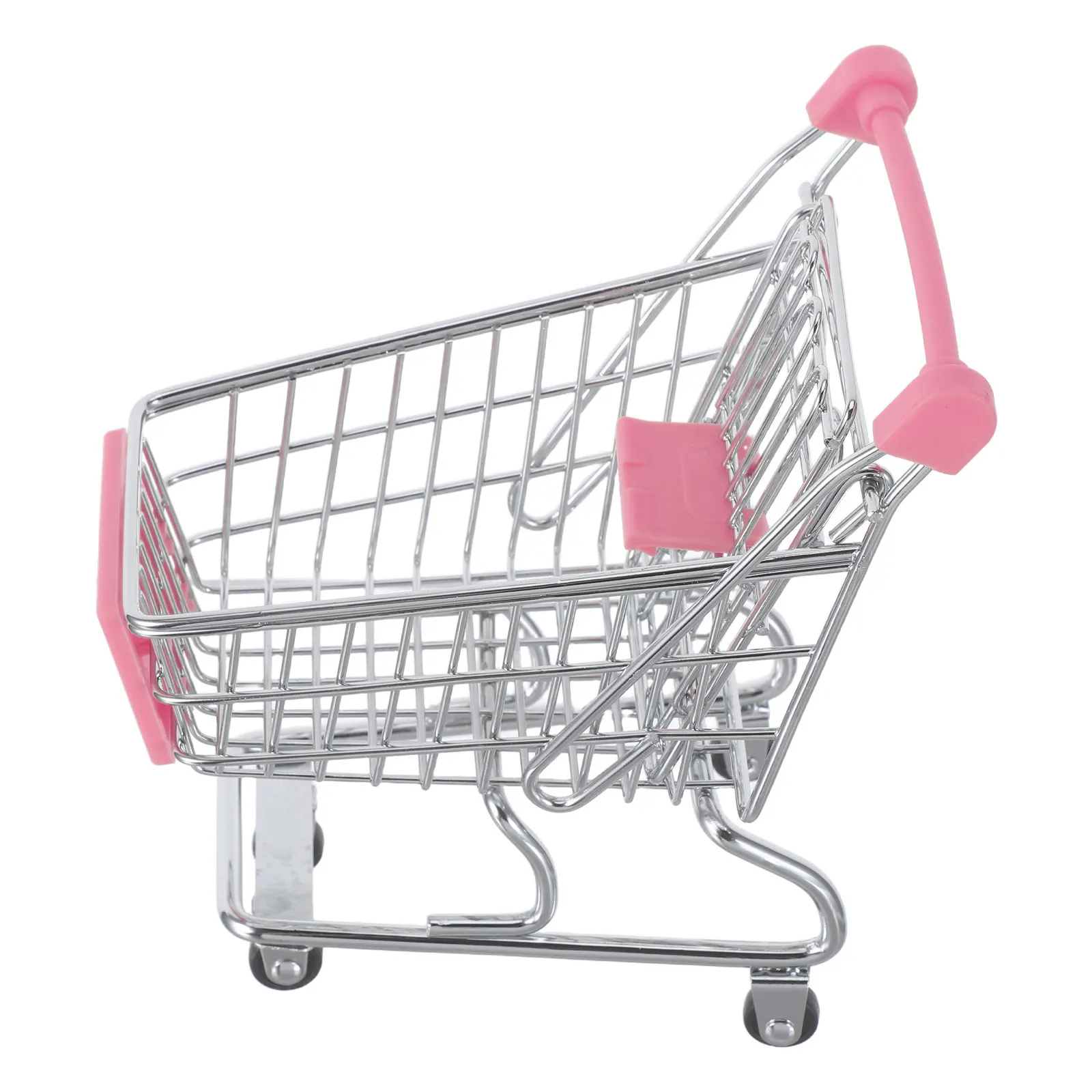 

Mini Shopping Cart for Kids Metal Grocery Cart with Wheels Compact Sturdy Design Pretend Play Supermarket Role Play Desk Vanity