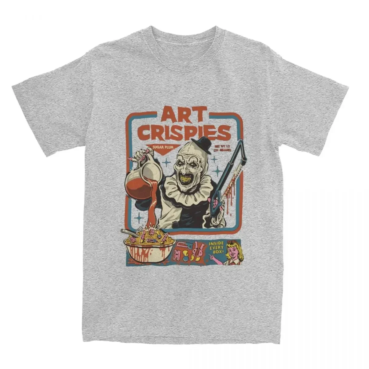Art Crispies Terrifier Clown Shirt Apparel Men Women's Pure Fashion Retro Horror Tee Shirt Clothes Graphic Printing 71724 image 3