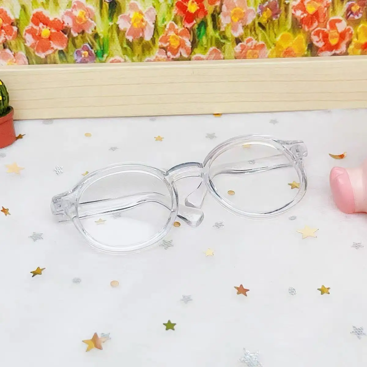 Labubu 6.5cm Transparante Plastic Bril voor 1/8 1/6 1/3 1/4 BJD voor Labubu MSD SD Pluche voor EXO Pop Zonnebril