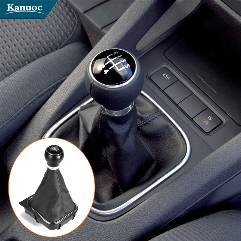 

5 Speed For Volkswagen VW Golf6 MK5 MK6 2005-2014 Frame Gear Shift Knob Lever Shifter Gaiter Boot Car Interior Accessories