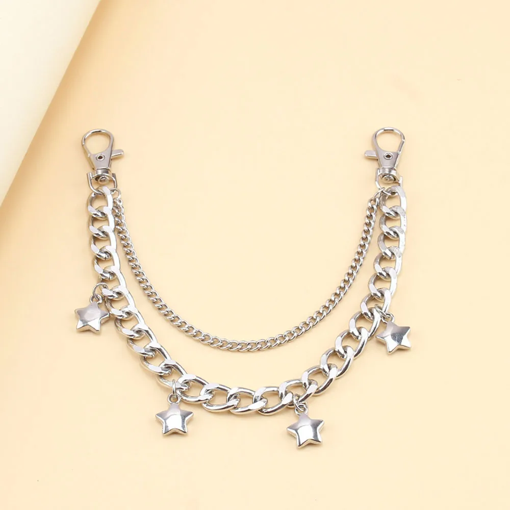 Bag Chain DIY Itabag Decoration Accessories Double Layer Silver Metal Chain Strap For Bags Butterfly Heart Stars Hanger