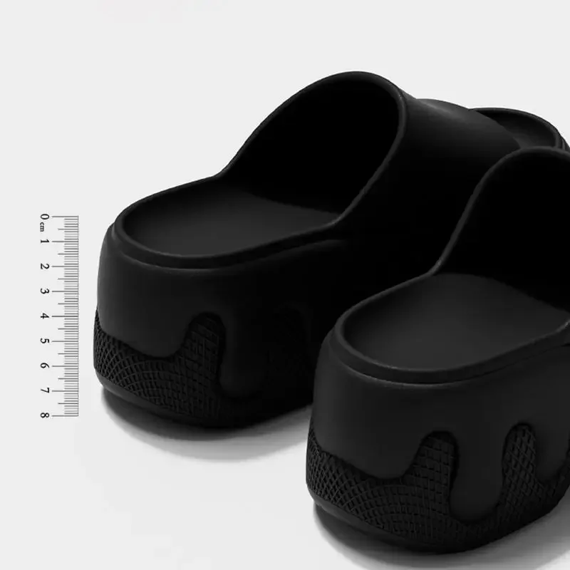 Chunky Plateau-Keilabsatz-Slipper für Damen – Sommer 2026 – Eiscreme-Sandalen mit superhohem Absatz – Leichte EVA-Slides für Frauen – Rot – Detail 9