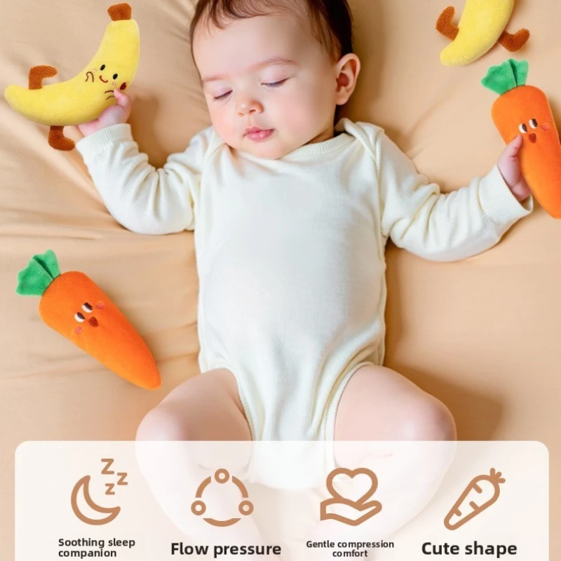 Bebê anti-salto mão segurando cenoura para coax artefato de sono anti-cuidado pulseira anel brinquedo bebê dormir boneca calmante