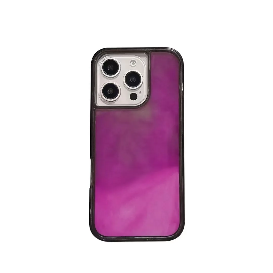 Luminous Quicksand Case for iPhone 16 15 14 13 12 Pro Max Plus Cover Glow in Dark Liquid Shiny Sparkles Shockproof Shell Fundas
