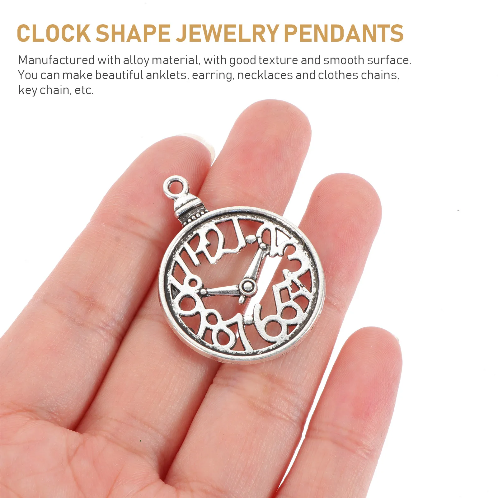 

60 Pcs Vintage Clock Accessories Alloy Pendants Jewelry Making Charms for Anklets Earrings Necklaces Keychains DIY Projects
