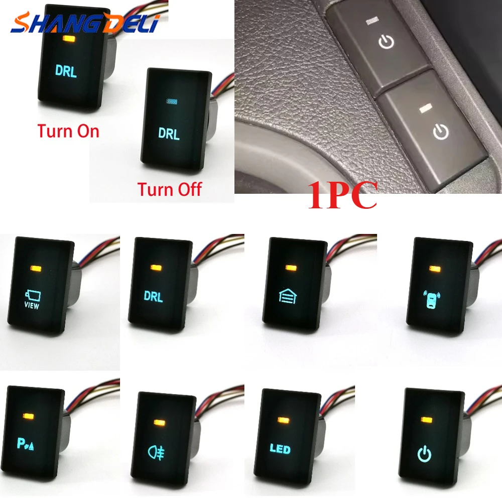 

1PC Fit for Ford Transit 2017-2021 Car LED DRL Radar Front Rear Fog Light Fan Camera Switch Button with wire Car Accessories