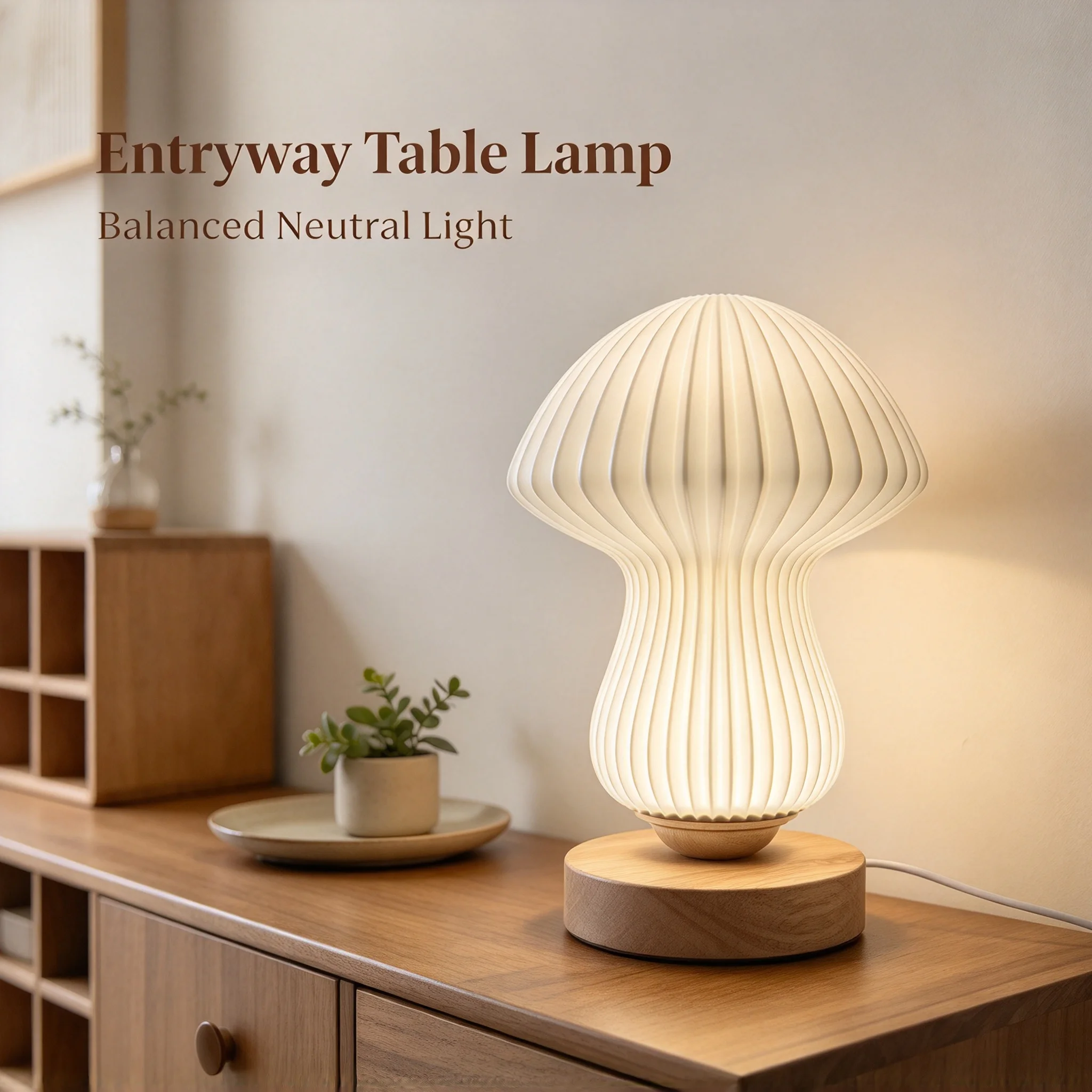 3D Ribbed LED Table Lamp Mushr - Decor Lighting Lamps 评论和价格