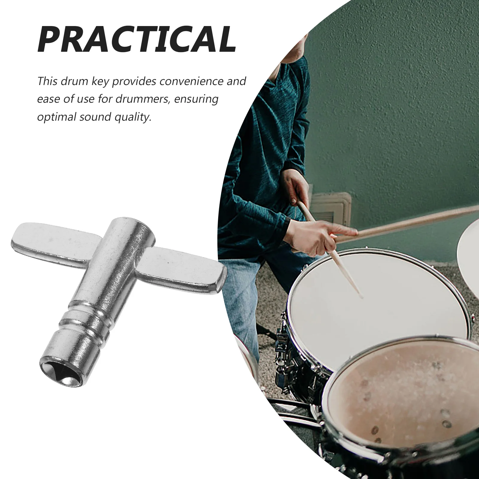 

6 Drum Keys Stainless Steel Tuning Tools for Percussion Durable Practical Smooth Surface Suitable Drums Snare Square Screws