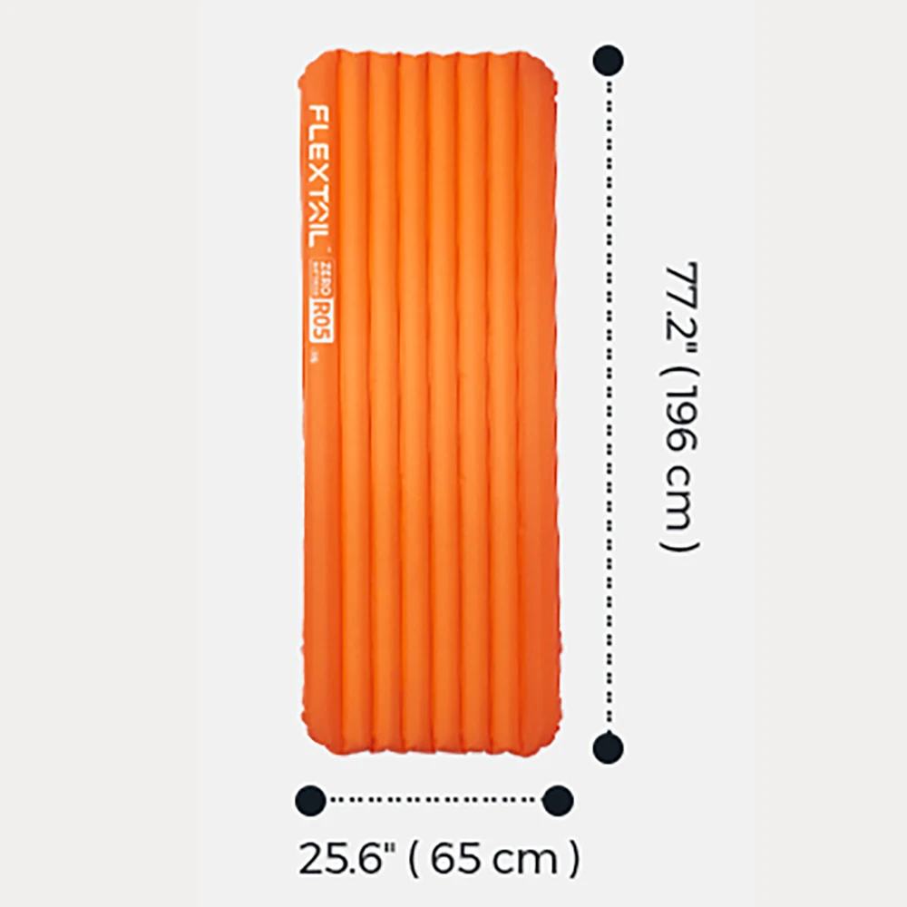 FLEXTAIL ZERO MATTRESS PLUS - 196 cm geïsoleerd slaapmatje met 5,6/6,0 R-waarde, ultralichte opblaasbare campingmat