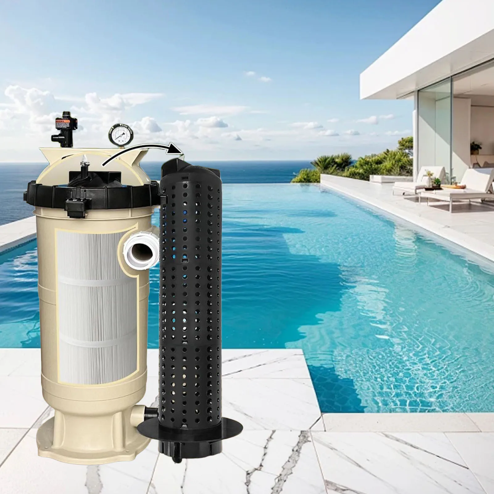 

75 Feet Pool Filter Center Center Replacement for 75 Feet Swimming Pool Spa Cartridge Filter 59053600