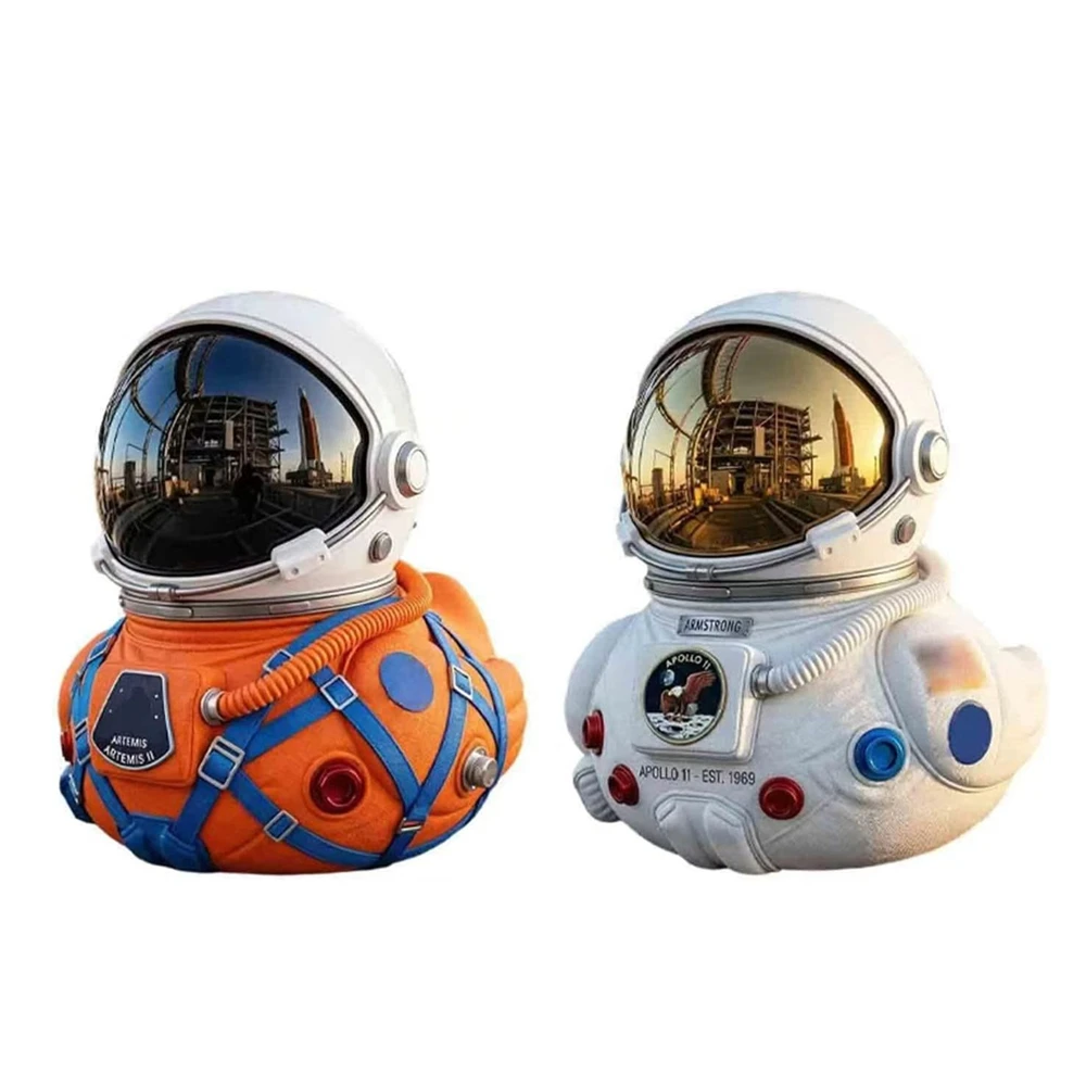 Figura Decorativa de Astronauta Pato Espacial Conmemorativa del Lanzamiento de la Misión Lunar, Regalo con Temática de Lanzamiento de Cohetes