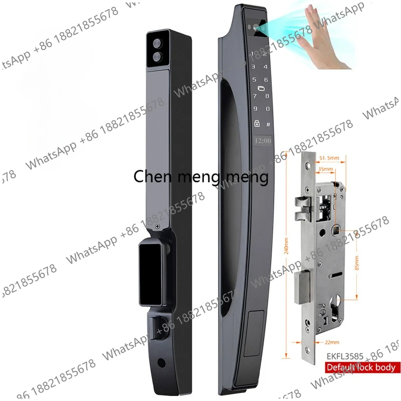 

Электронный замок для раздвижных алюминиевых дверей с распознаванием лиц, автоматической блокировкой при разрушении моста теплового проводения, сканированием вен ладони, отпечатком пальца и паролем, водонепроницаемый.