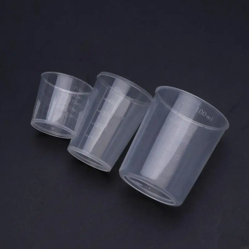 K3KD 3PCS/SET Mini Paint Epoxy Laste Смешание чашки пластиковые измерительные чашки для смолы